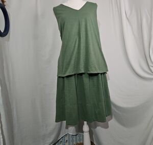 Nurture by Lamaze Olive Green Sleeveless V-Neck Skirt Set